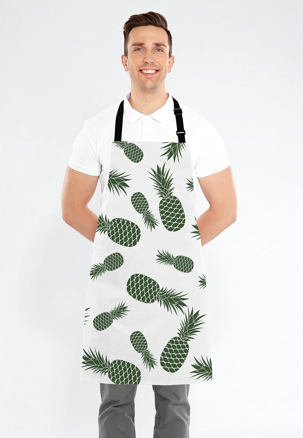 Lefolen Pineapple Apron For Women And Men, Adjustable Kitchen Chef Apron For Cooking Baking - Cute Birthday, Anniversary, Mother